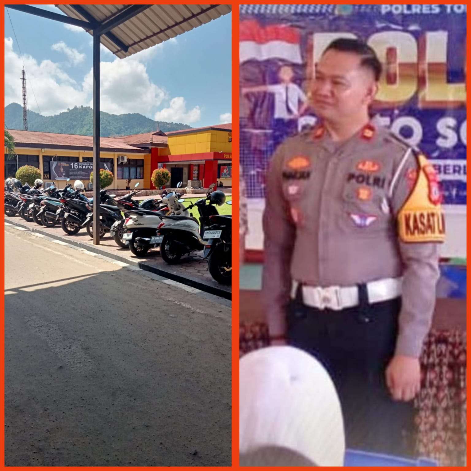 Personil polres Tolitoli saat akan apel pagi tidak menyangka jika ada provam polda sulteng di pintu masuk dan 14 unit motor di tahan milik anggota