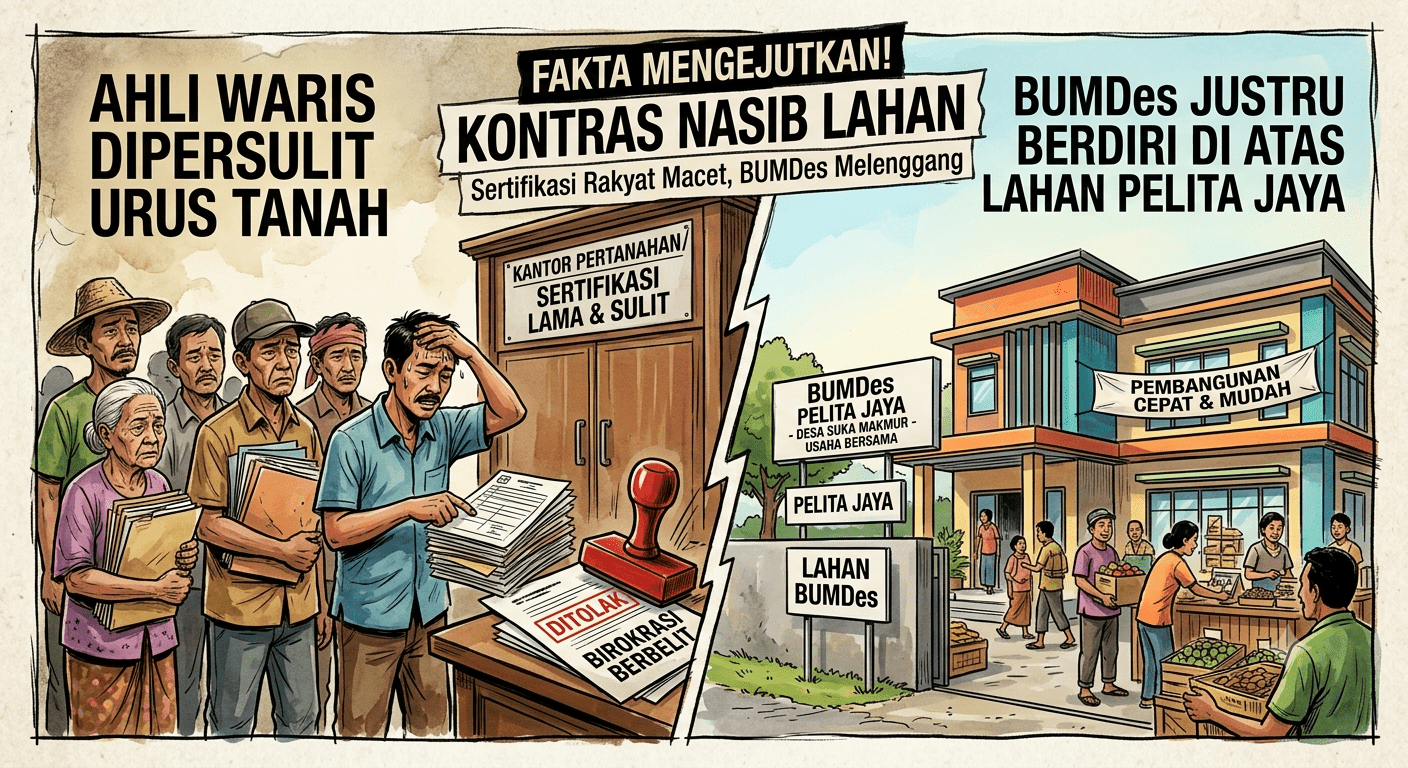 Fakta Mengejutkan! Saat Ahli Waris Dipersulit Urus Tanah, BUMDes Justru Berdiri di Atas Lahan Pelita Jaya