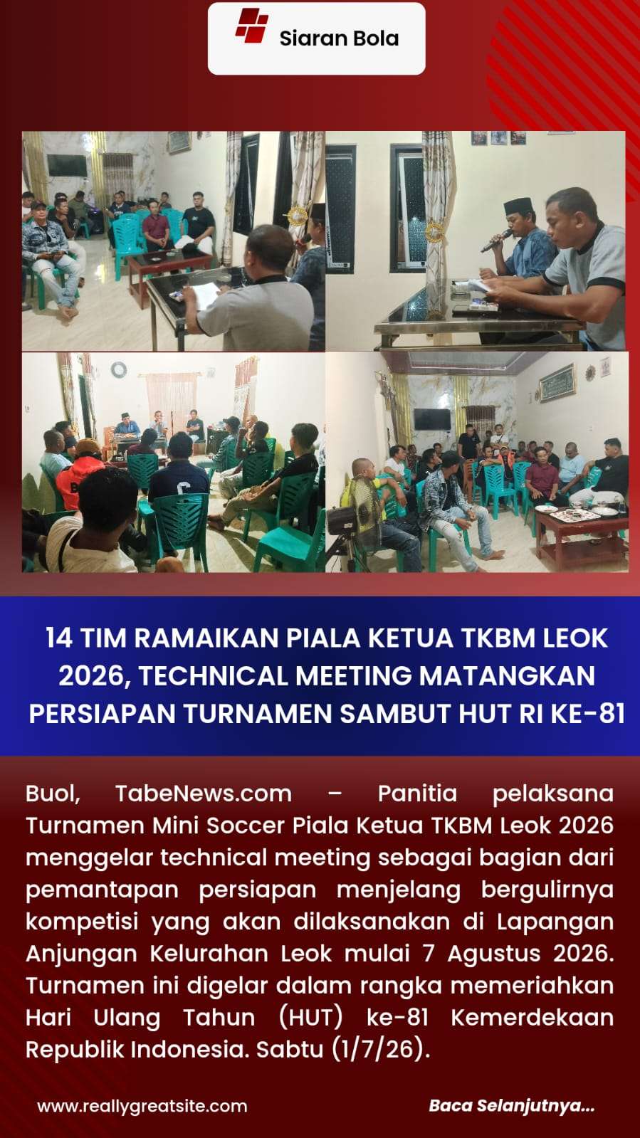 14 Tim Ramaikan Piala Ketua TKBM Leok 2026, Technical Meeting Matangkan Persiapan Turnamen Sambut HUT RI ke-81