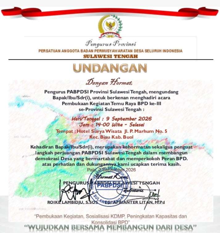 Temu Raya BPD se-Sulawesi Tengah Digelar di Buol, Dorong Penguatan Demokrasi Desa dan Kapasitas BPD