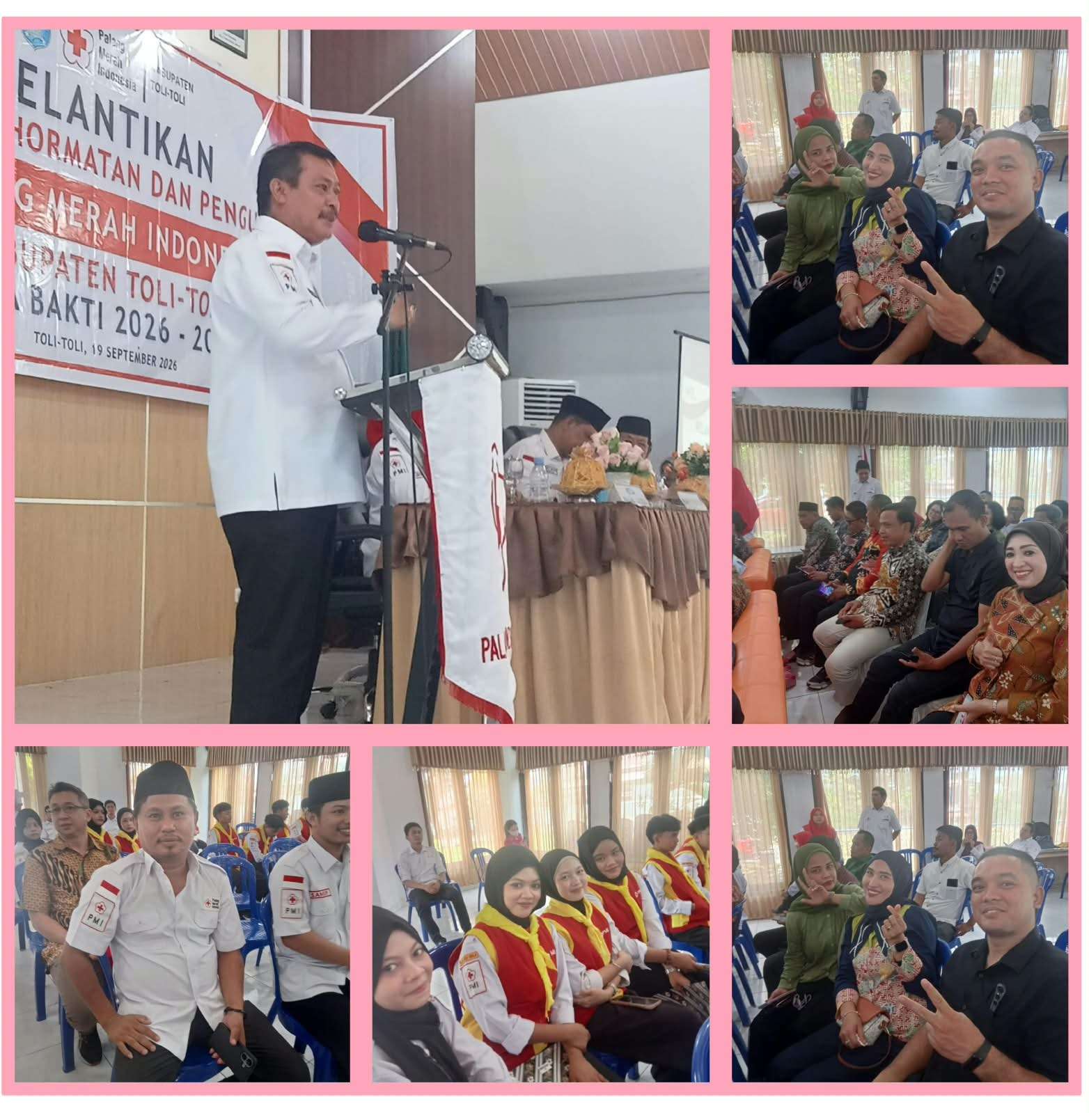 “Pelantikan pengurus PMI kabupaten Tolitoli oleh pengurus provinsi Sulawesi Tengah di bhale dako tau lipu “