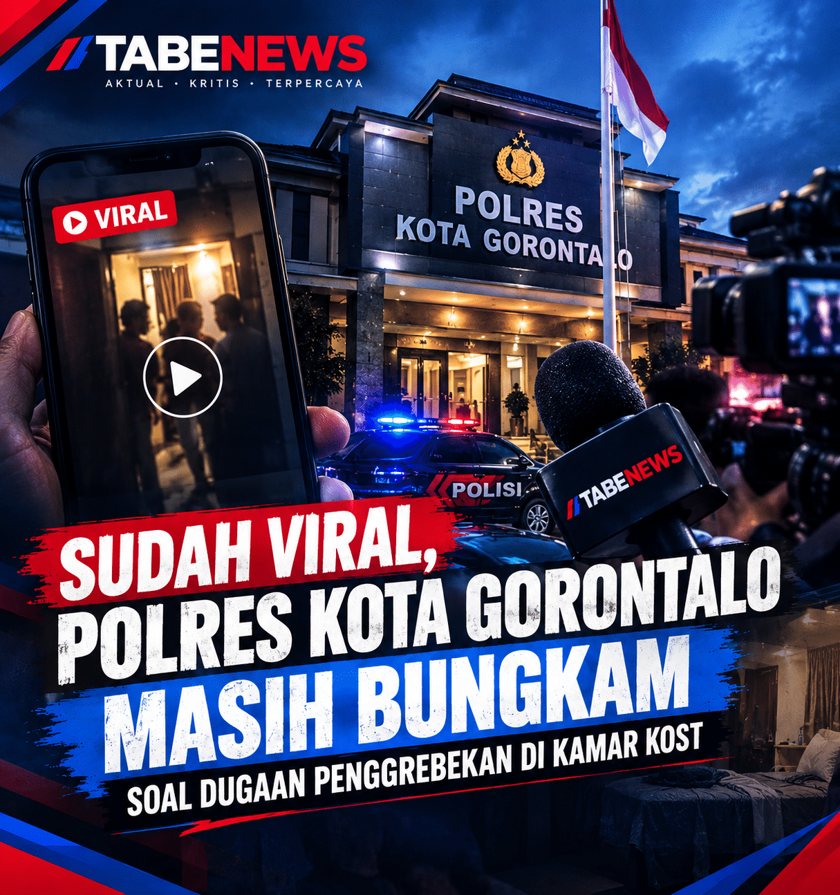 Sudah Viral, Polresta Gorontalo Kota Masih Bungkam Soal Dugaan Penggerebekan Owner Kedai MIB bersama Oknum Bayangkari di Kamar Kost