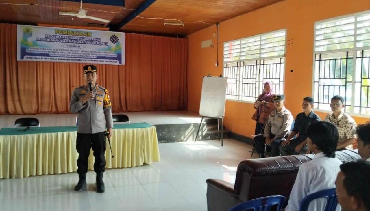 184 Peserta Digembleng di LLK Kalangkangan, Kapolres Tolitoli Buka Pelatihan Vokasi Nasional