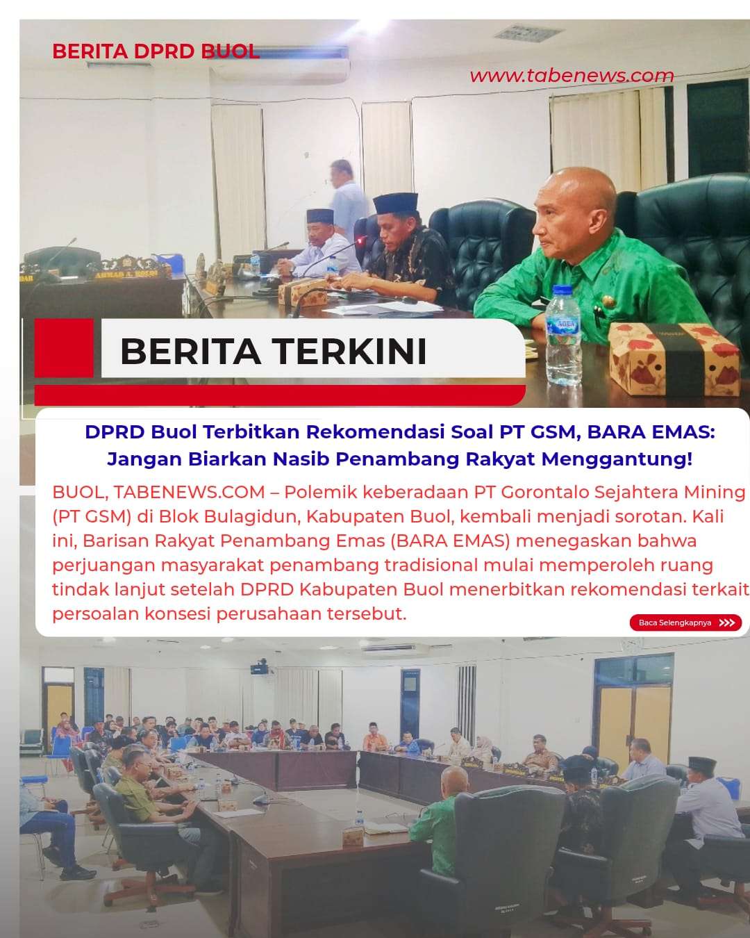 DPRD Buol Terbitkan Rekomendasi Soal PT GSM, BARA EMAS: Jangan Biarkan Nasib Penambang Rakyat Menggantung!